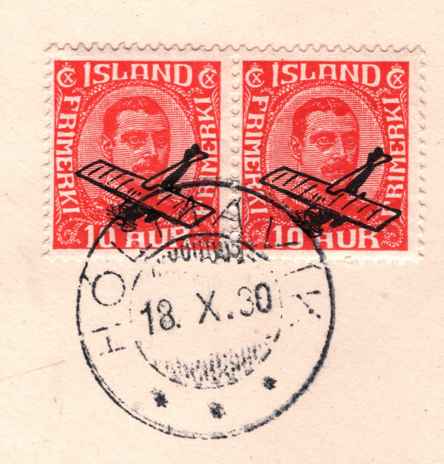 ICELAND Air 1930 Cover FIRST FLIGHT *Hólmavik*-Reykjavik {Muller 8a VARIANT}VT53