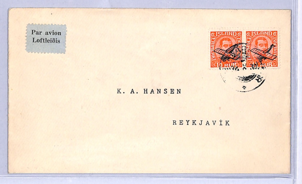 ICELAND Air 1930 Cover FIRST FLIGHT *Önundarfjörður*-Reykjavik {FM #8a VAR}VT56