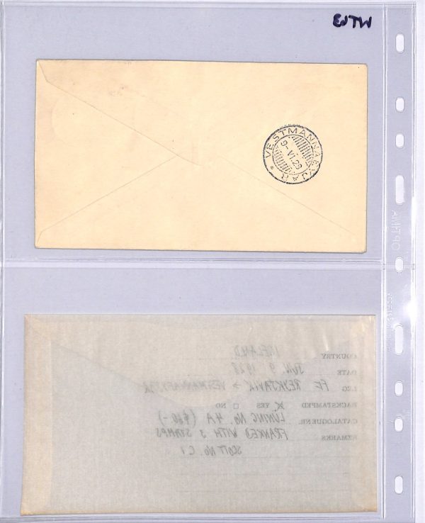 ICELAND Air Mail 1928 Cover FIRST FLIGHT Reykjavik *Vestmannaeyjar* {Joffe}WT63 - Image 9