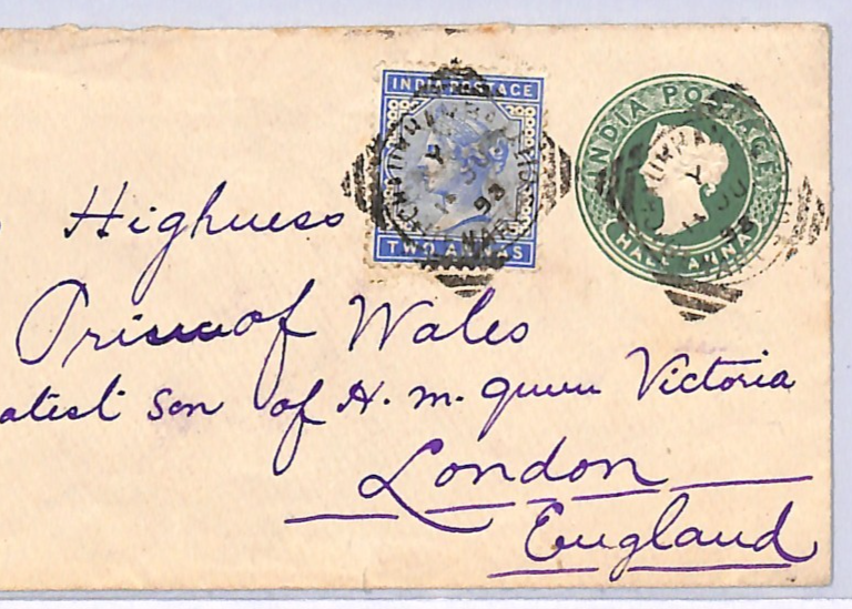 INDIA GB ROYALTY MAIL Super QV Cover *PRINCE OF WALES* (KEVII) HRH Address WN57 - Image 11