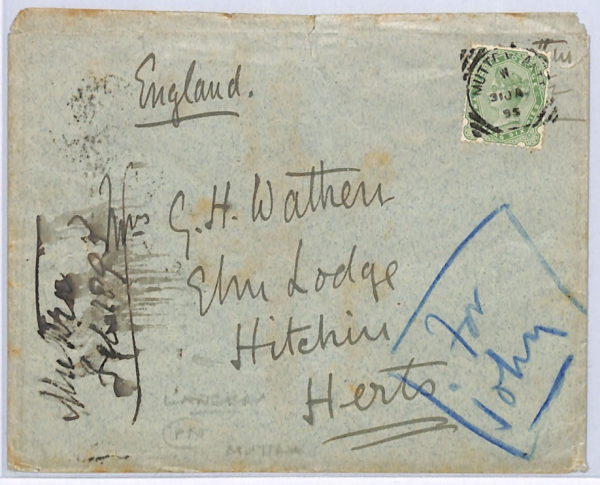 INDIA MILITARY QV Cover Muttra *5th ROYAL IRISH LANCERS* Crest 1895 Hitchin WY3 - Image 4