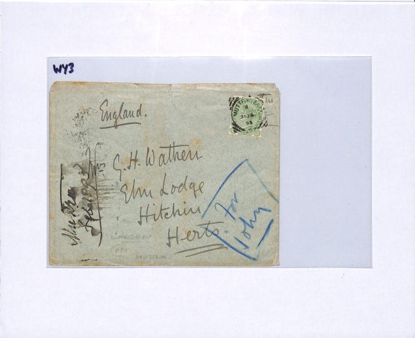 INDIA MILITARY QV Cover Muttra *5th ROYAL IRISH LANCERS* Crest 1895 Hitchin WY3 - Image 6