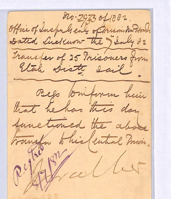 INDIA QV Official Stationery Card PRISONERS Lucknow SUPERB O-1 Duplex 1882 WE78 - Image 8