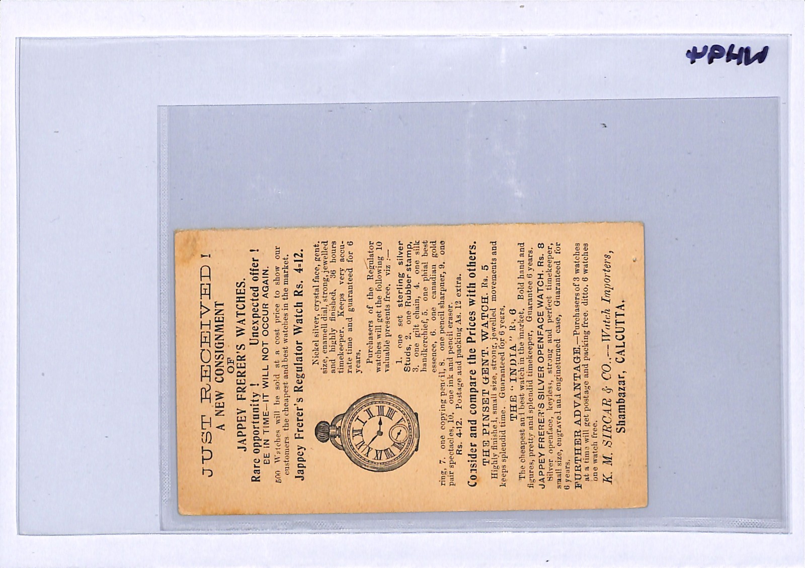 INDIA QV Stationery ILLUSTRATED Advert ½a Card *POCKET WATCH* 1899 Ceylon WH94 - Image 8