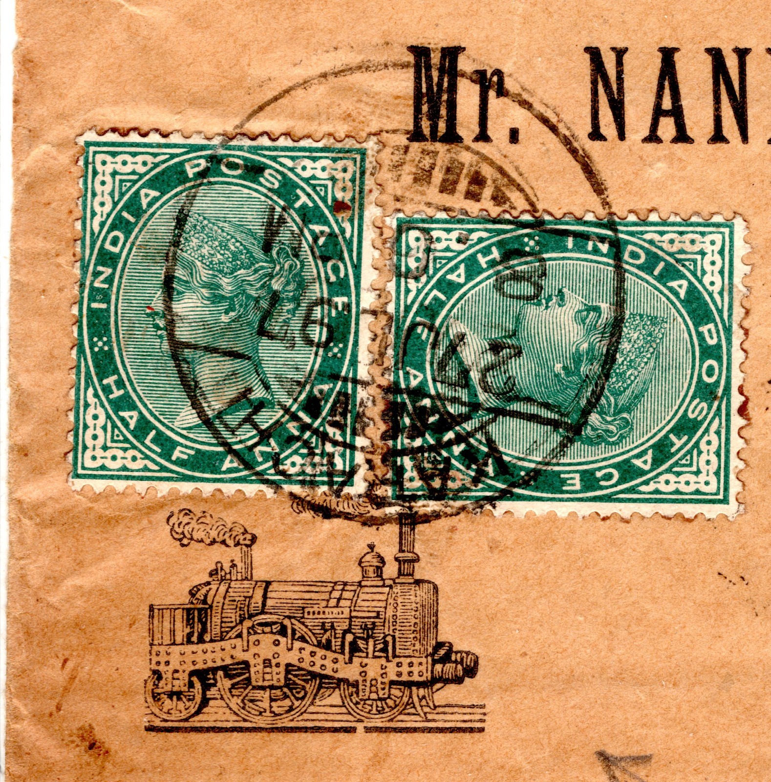 INDIA RAILWAY QV Advert Cover *STEAM LOCOMOTIVE* Vignette Delhi 1897 TRAIN WJ223 - Image 7