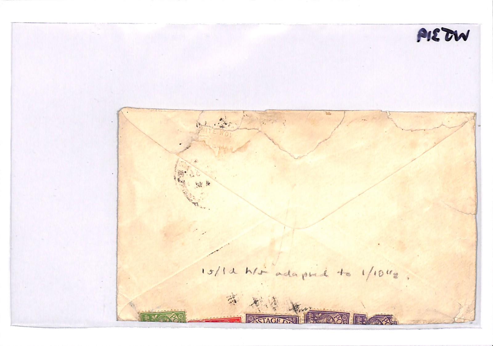 INDIA Underpaid Air Cover GB *1s/10½d* Charge POSTAGE DUES 1936 Darjeeling WJ319 - Image 11