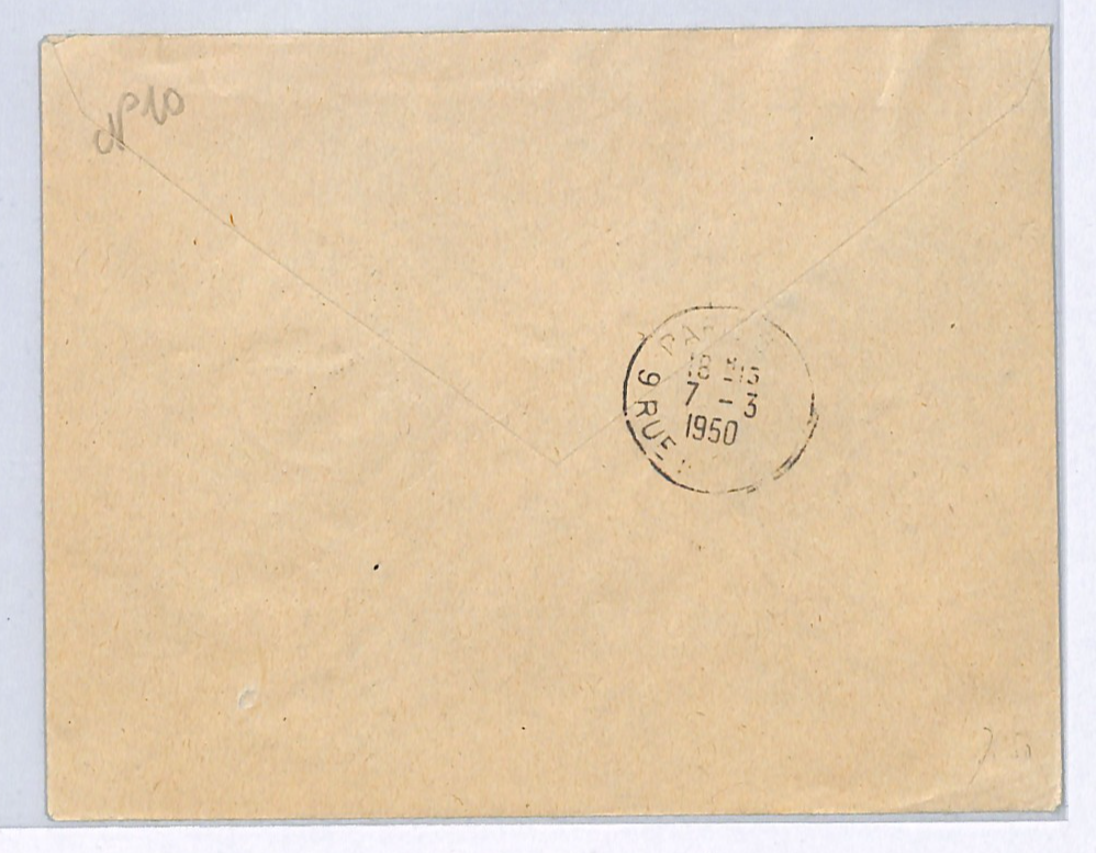 INDOCHINA France Cols Air 1950 Cover *UPU* 3f WARRIOR Haiphong-Paris Flown WX181 - Image 4