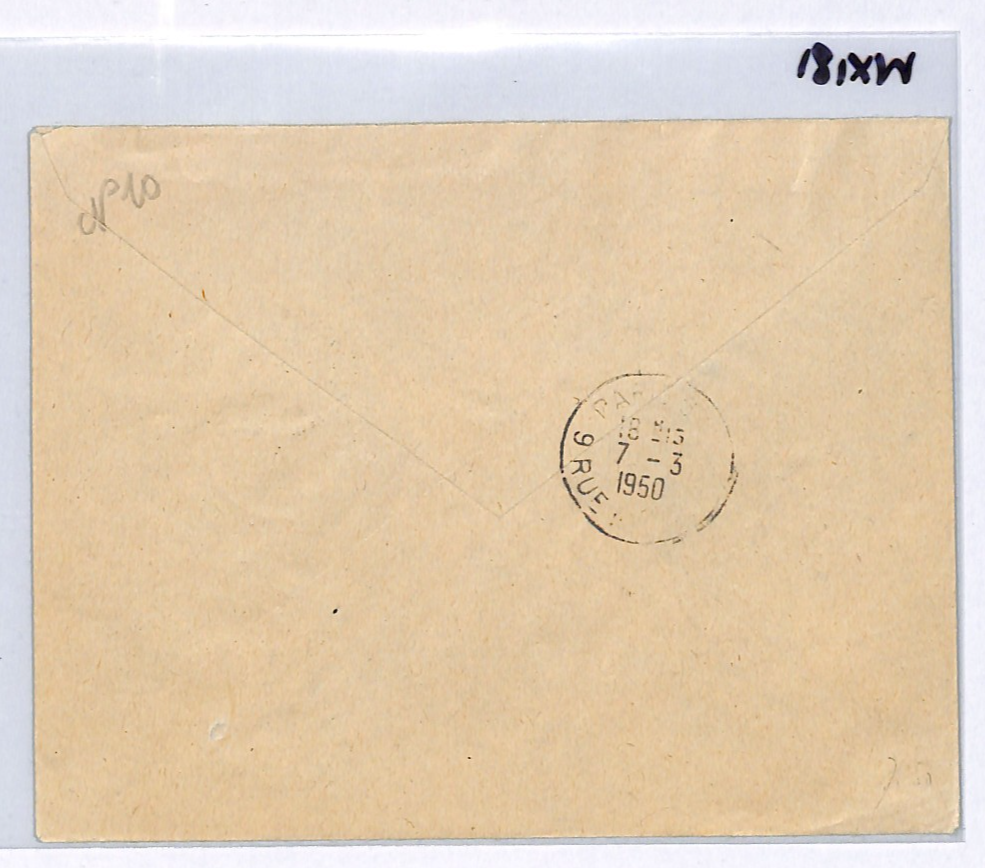 INDOCHINA France Cols Air 1950 Cover *UPU* 3f WARRIOR Haiphong-Paris Flown WX181 - Image 8