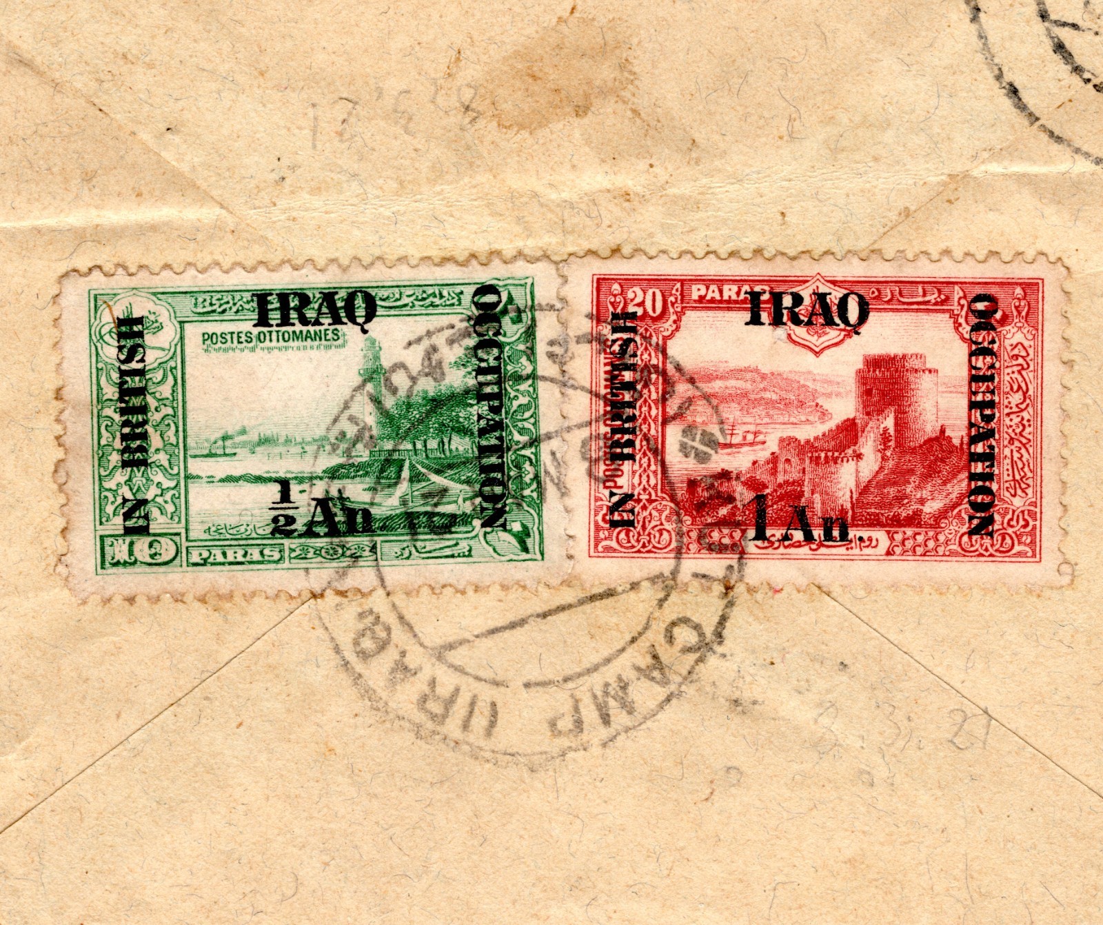 IRAQ BRITISH OCCUPATION Cover *KUT CAMP (IRAQ)* 1921 CDS India Madras WJ7 - Image 12