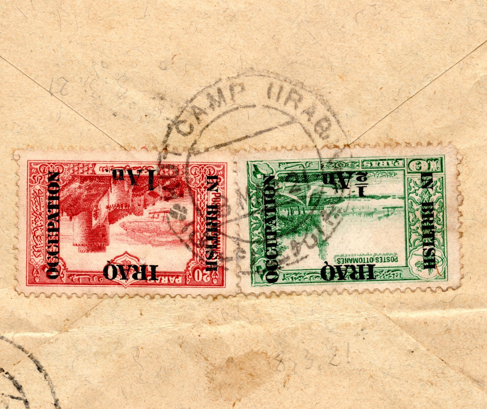 IRAQ BRITISH OCCUPATION Cover *KUT CAMP (IRAQ)* 1921 CDS India Madras WJ7 - Image 3