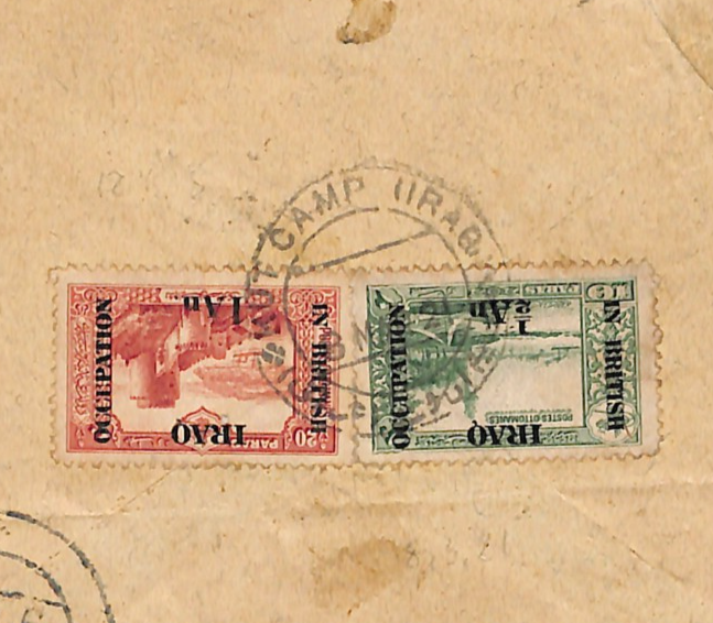 IRAQ BRITISH OCCUPATION Cover *KUT CAMP (IRAQ)* 1921 CDS India Madras WJ7 - Image 6