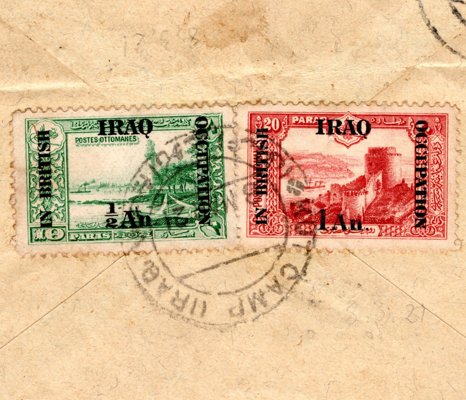 IRAQ BRITISH OCCUPATION Cover *KUT CAMP (IRAQ)* 1921 CDS India Madras WJ7 - Image 7