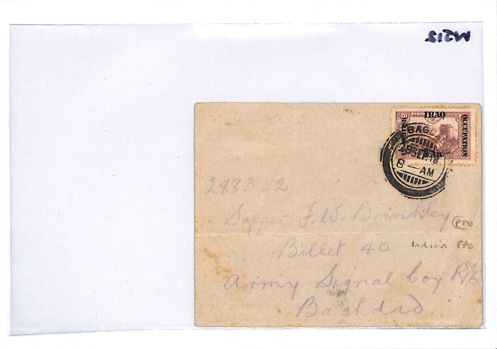 IRAQ BRITISH OCCUPATION WW1 Cover INDIAN *FPO.85* India Army 1918 Signals WJ12 - Image 9