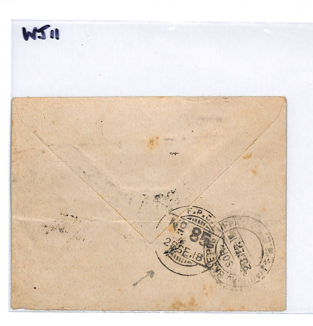 IRAQ INDIA FORCES BRITISH OCCUPATION Block Cover *FPO.85* 1918 WW1 Baghdad WJ11 - Image 5