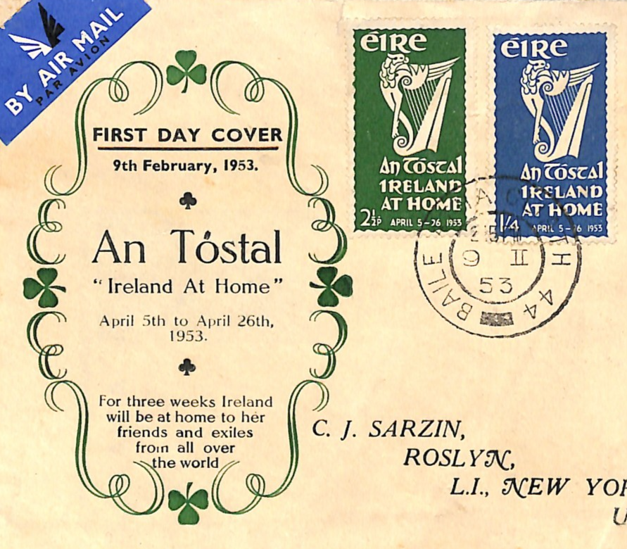 IRELAND EIRE 1953 FDC Dublin *AN TÓSTAL* Set ILLUSTRATED First Day Cover WN127