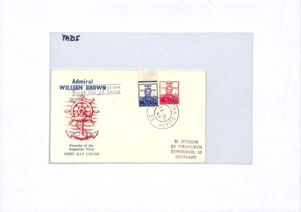 IRELAND EIRE FDC 1957 *ADMIRAL WILLIAM BROWN* Illustrated Dublin{samwells}YH215 - Image 4