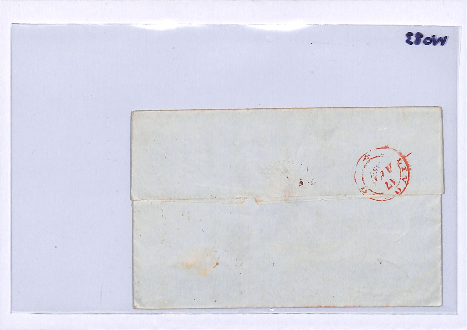 ITALY Cover 1857 EL Genova *LIVORNO/C/VIA DI MARE* Super RED Ship Letter WO83 - Image 6