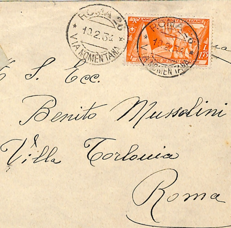 ITALY Cover *BENITO MUSSOLINI* MAIL Addressed Rome Registered 1934 Local WH195