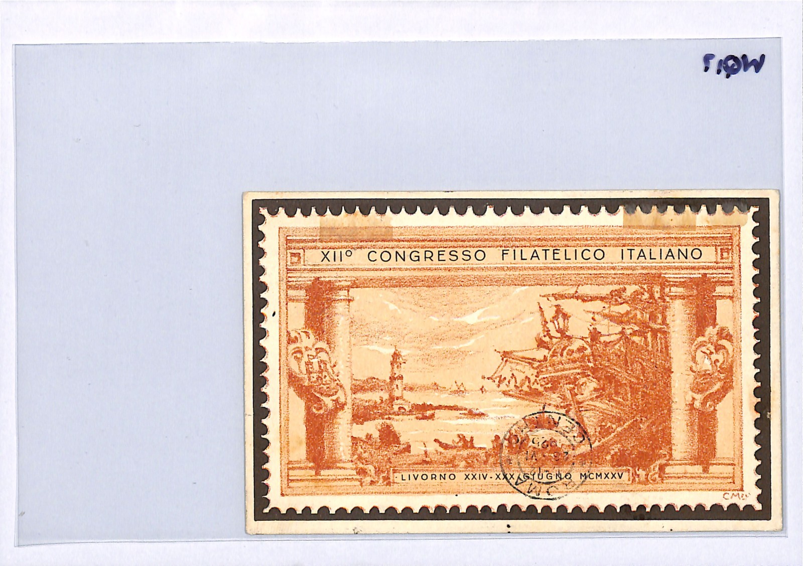 ITALY EXHIBITION Air Mail Label Card 1925 PHILATELIC CONGRESS Livorno Rome WQ17 - Image 5
