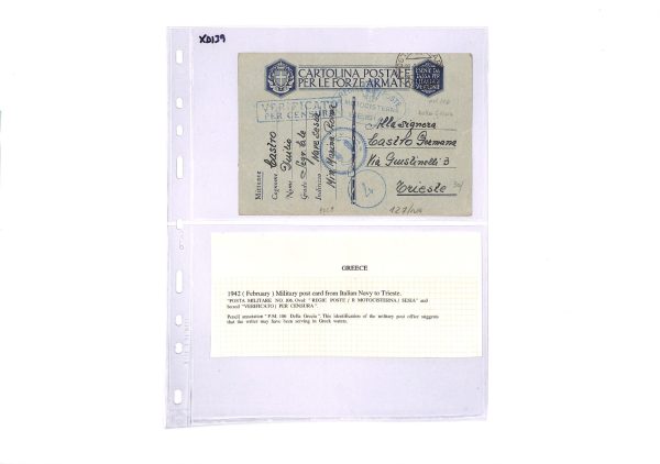 ITALY NAVAL Greece WW2 Card SHIP *MOTOCISTERNA SESIA* 1942 Censor Trieste XD139 - Image 12