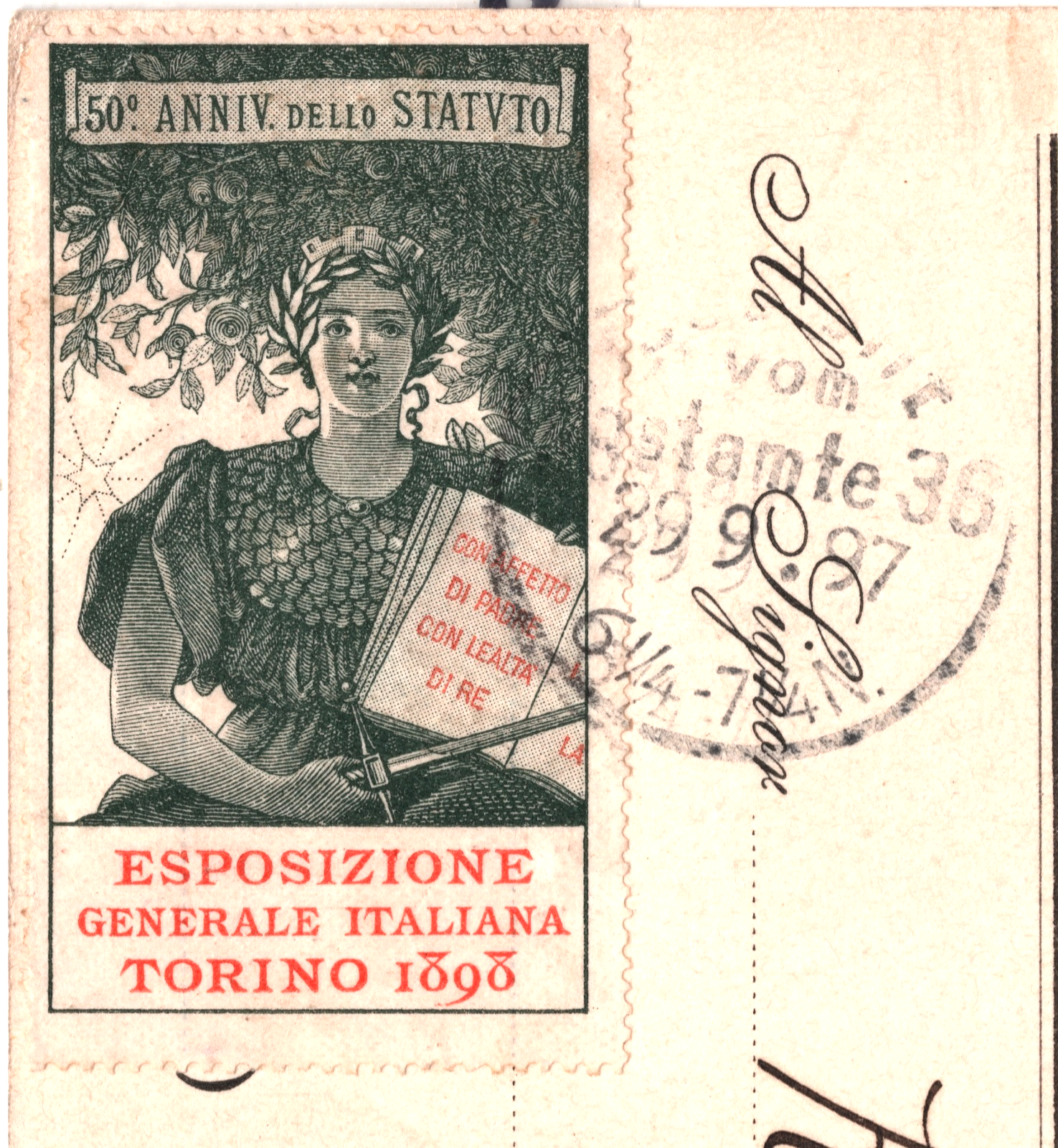 ITALY Postcard *TURIN EXHIBITION* 1897 ART Early EXPO LABEL Berlin Mail WK309 - Image 5