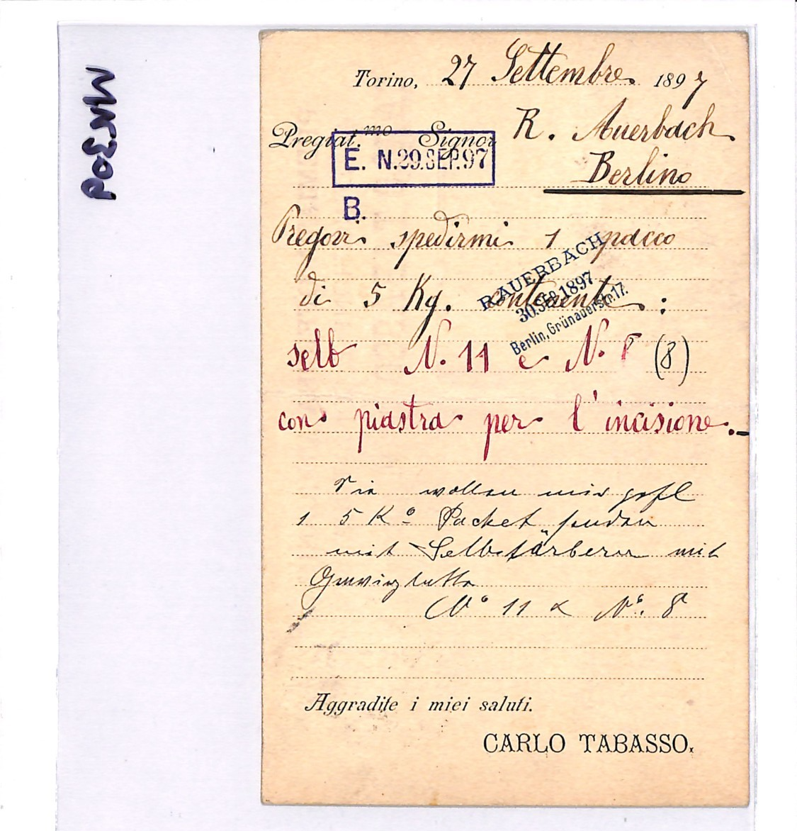 ITALY Postcard *TURIN EXHIBITION* 1897 ART Early EXPO LABEL Berlin Mail WK309 - Image 7