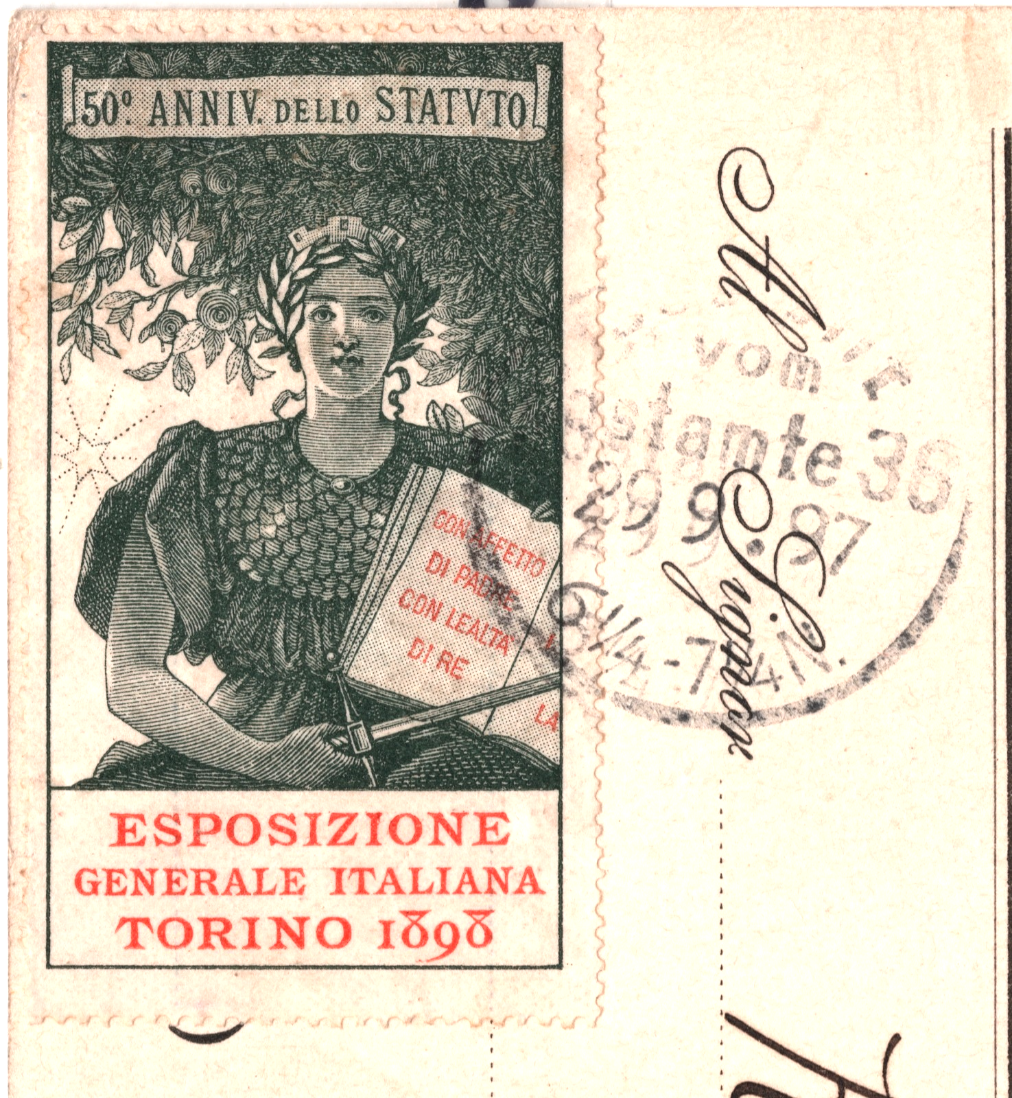 ITALY Postcard *TURIN EXHIBITION* 1897 ART Early EXPO LABEL Berlin Mail WK309 - Image 8