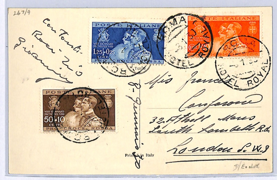 ITALY ROYALTY 1930 FDC Prince Humbert Set MARIA Postcard *HOTEL ROYAL* CDS WH194 - Image 4