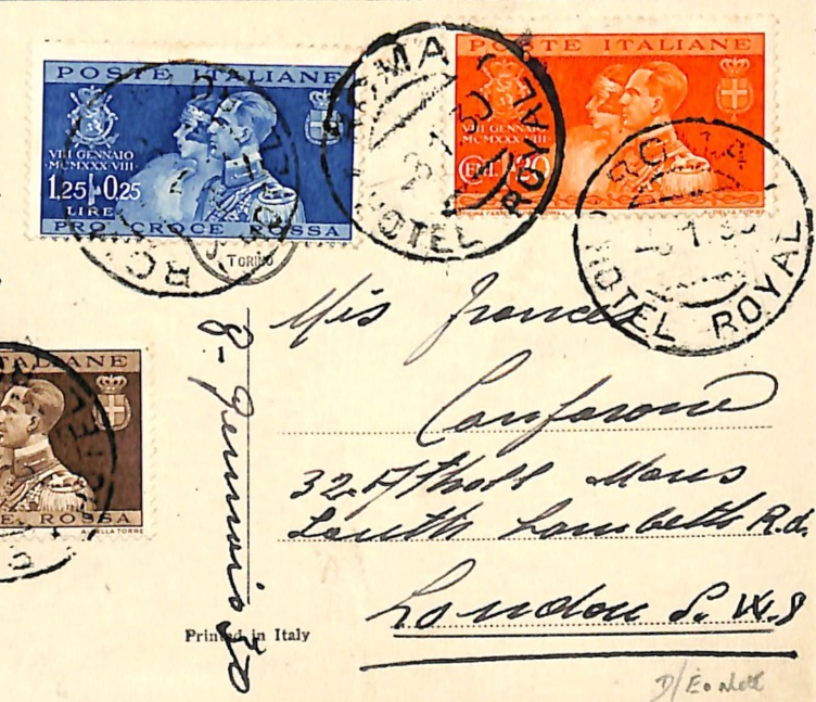 ITALY ROYALTY 1930 FDC Prince Humbert Set MARIA Postcard *HOTEL ROYAL* CDS WH194 - Image 5