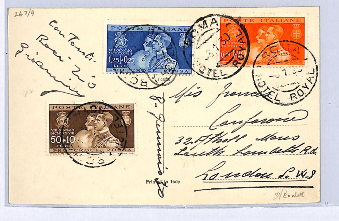 ITALY ROYALTY 1930 FDC Prince Humbert Set MARIA Postcard *HOTEL ROYAL* CDS WH194 - Image 8