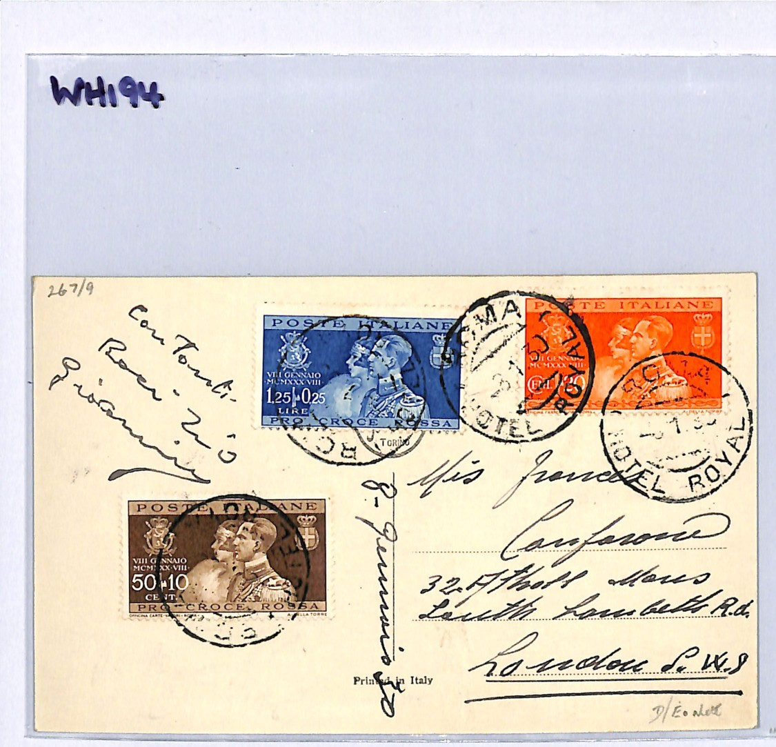ITALY ROYALTY 1930 FDC Prince Humbert Set MARIA Postcard *HOTEL ROYAL* CDS WH194 - Image 10