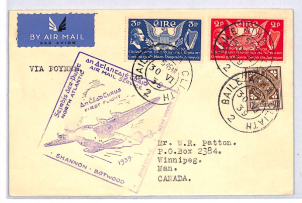 Ireland EIRE Air Mail 1939 *USA CONSITUTION* SET Cover FIRST FLIGHT CANADA YH303 - Image 3