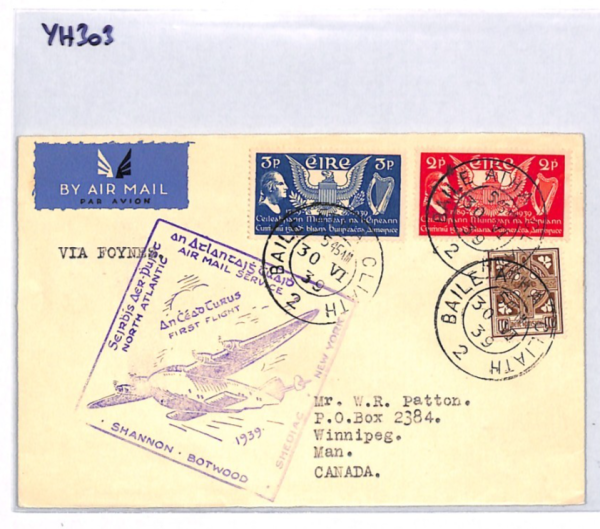 Ireland EIRE Air Mail 1939 *USA CONSITUTION* SET Cover FIRST FLIGHT CANADA YH303 - Image 5