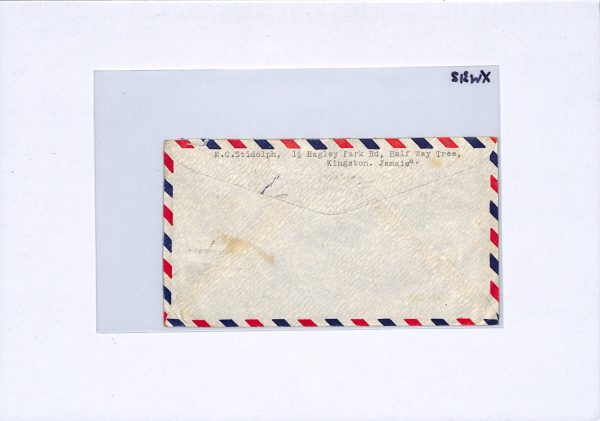 JAMAICA KGVI 6d Block Cover *CLIPPER* Air Mail Kingston THOS COOK London XW312 - Image 6