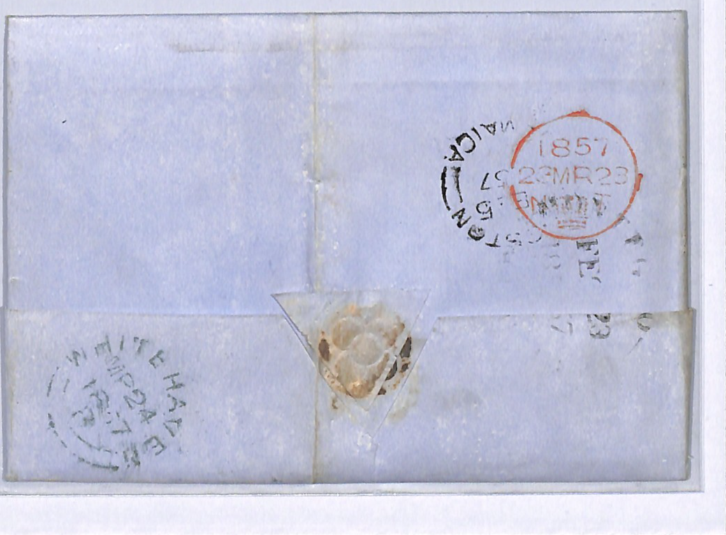 JAMAICA/GB TRANSATLANTIC Cover 1857 Montego Bay EL SHIP BUILDER Whitehaven UG250 - Image 5