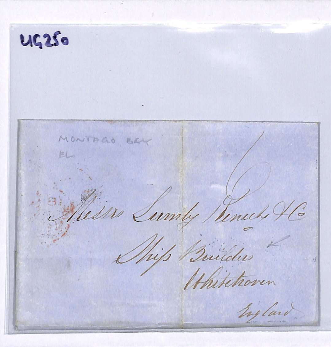 JAMAICA/GB TRANSATLANTIC Cover 1857 Montego Bay EL SHIP BUILDER Whitehaven UG250 - Image 7