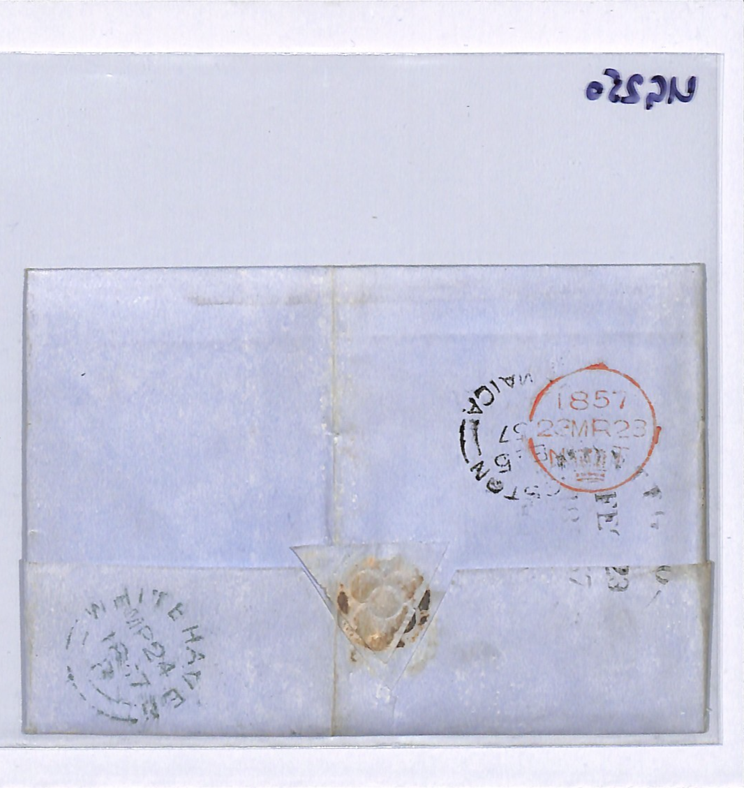 JAMAICA/GB TRANSATLANTIC Cover 1857 Montego Bay EL SHIP BUILDER Whitehaven UG250 - Image 8
