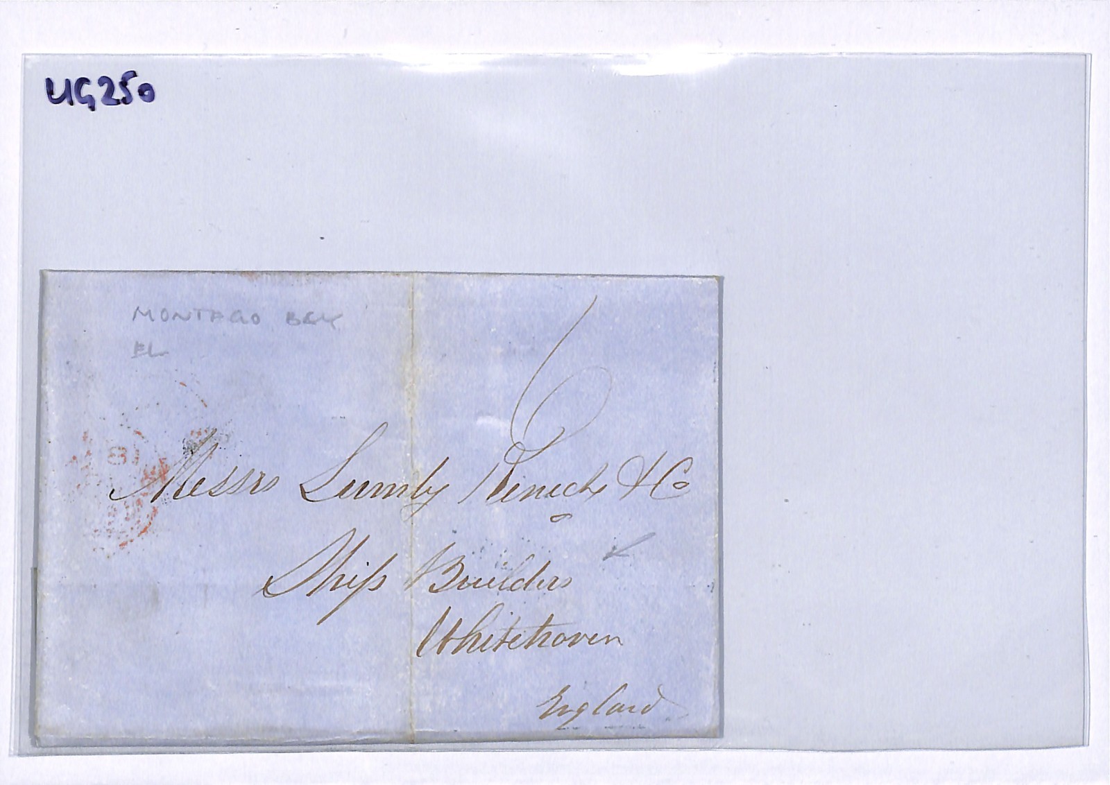 JAMAICA/GB TRANSATLANTIC Cover 1857 Montego Bay EL SHIP BUILDER Whitehaven UG250 - Image 9