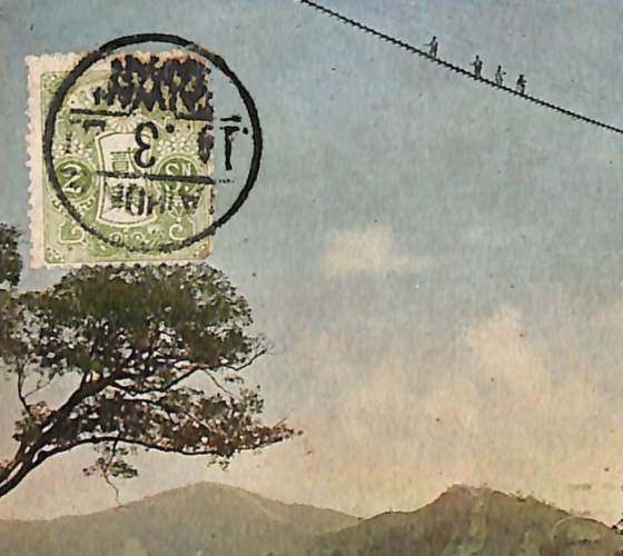 JAPAN USED *TAIWAN* Postcard 1921 View-Side FORMOSA ROPE BRIDGE Taihoku WH305