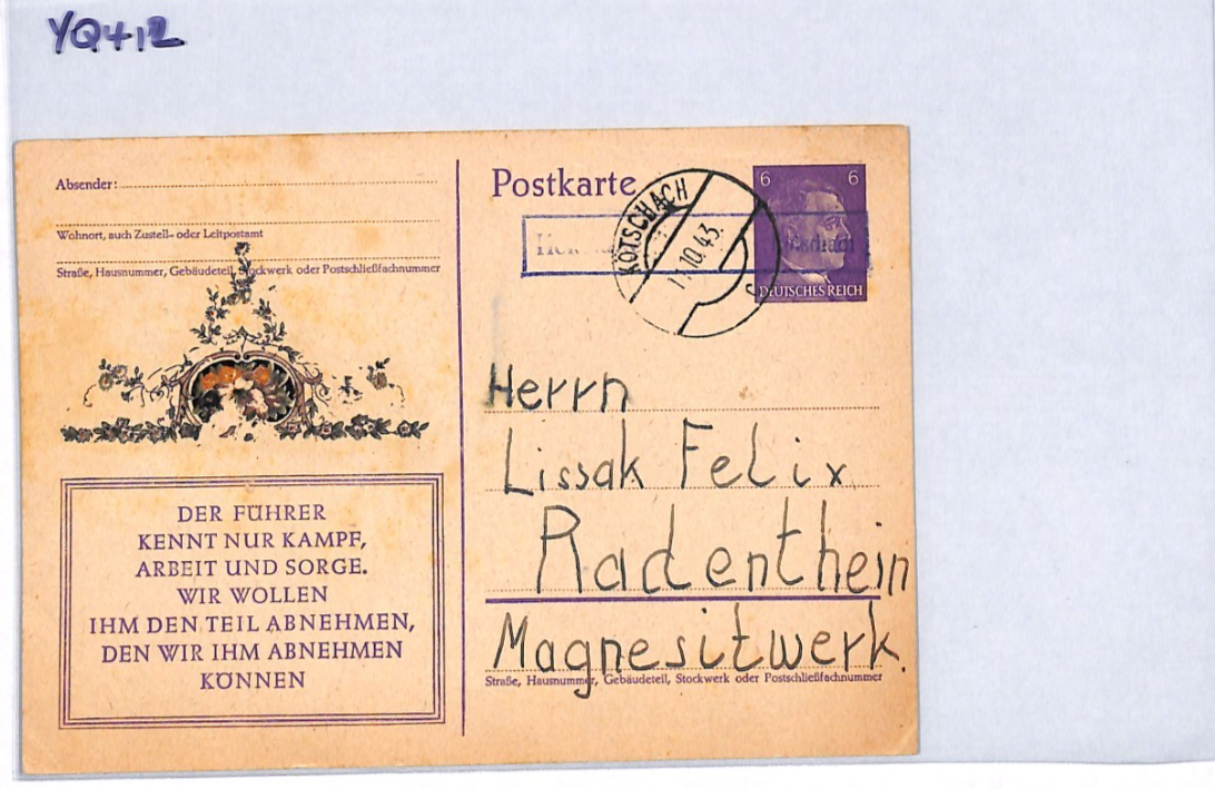 JUDAICA Austria WW2 SLOGAN Card Polish Message 1943 *LISSAK* JEWISH FAMILY YQ412 - Image 10