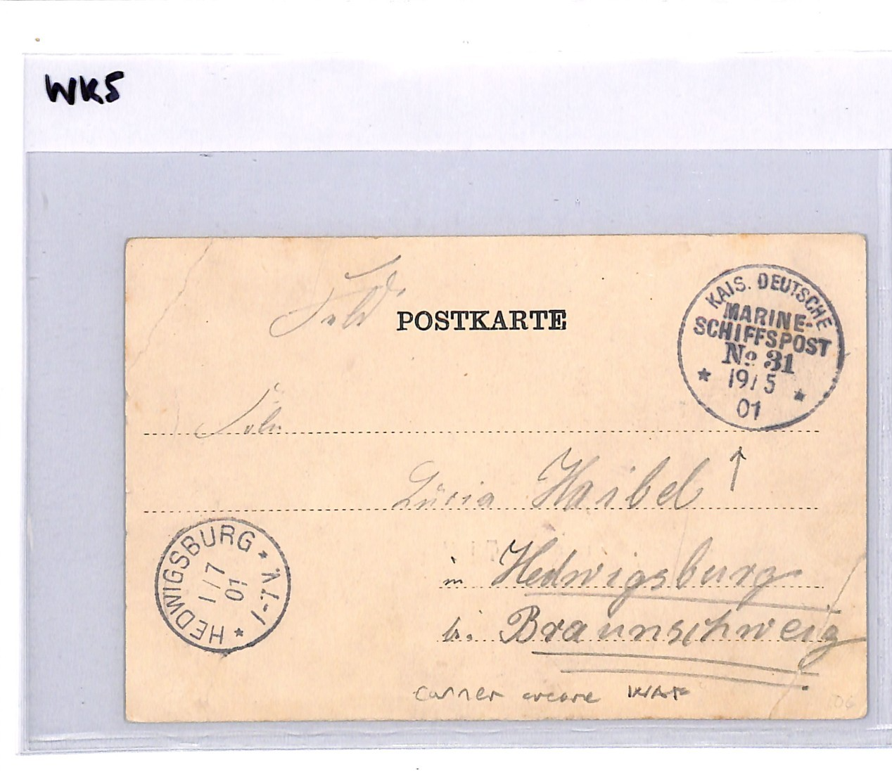 KIAUTSCHAU China GRUSS AUS Card TSINGTAO *SCHIFFSPOST No.31* CDS Ship Cancel WK5 - Image 6