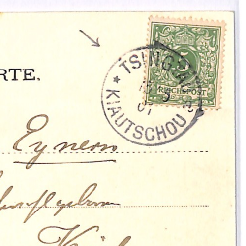 KIAUTSCHAU China *GRUSS AUS TSINGTAU* Views Postcard 1901 CDS Kiel Germany WK8 - Image 3