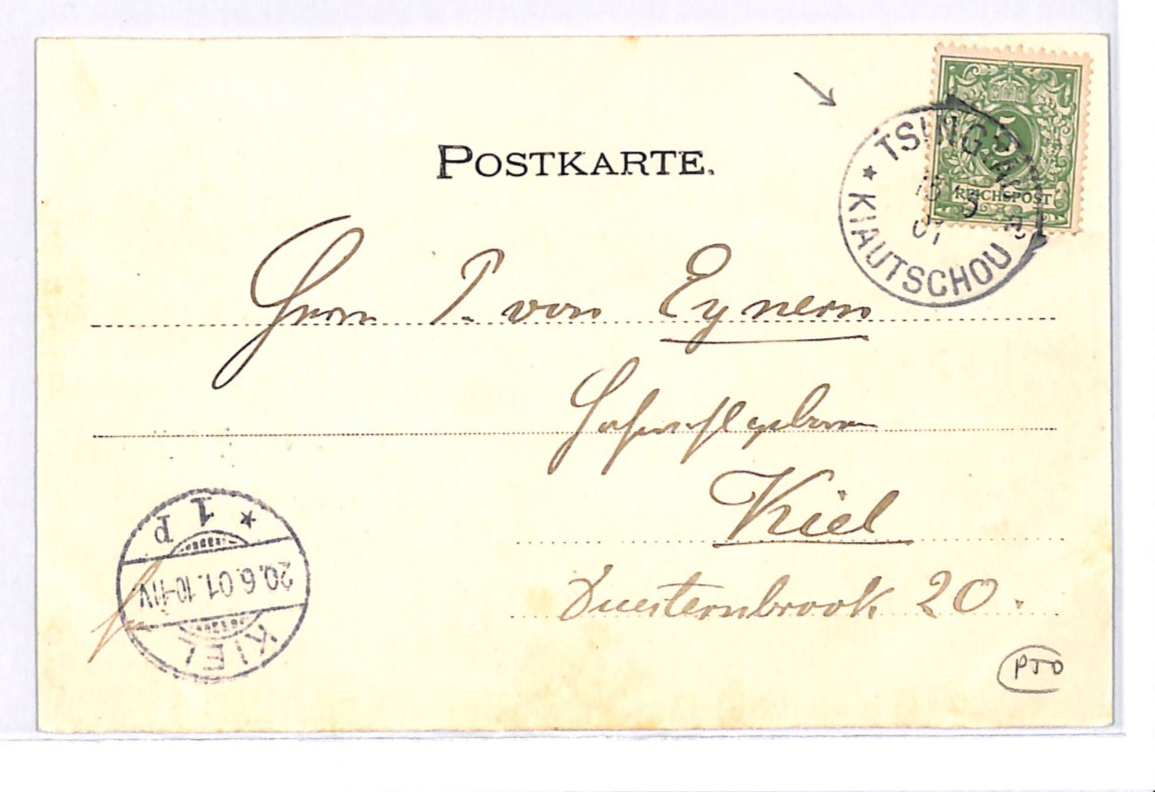 KIAUTSCHAU China *GRUSS AUS TSINGTAU* Views Postcard 1901 CDS Kiel Germany WK8 - Image 5