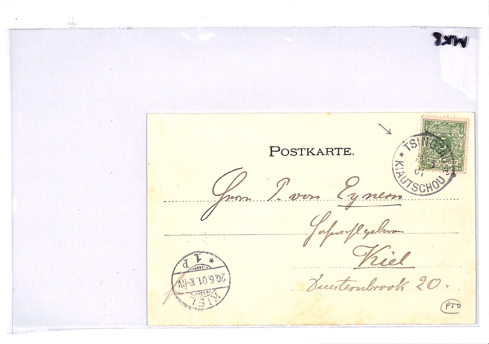 KIAUTSCHAU China *GRUSS AUS TSINGTAU* Views Postcard 1901 CDS Kiel Germany WK8 - Image 7