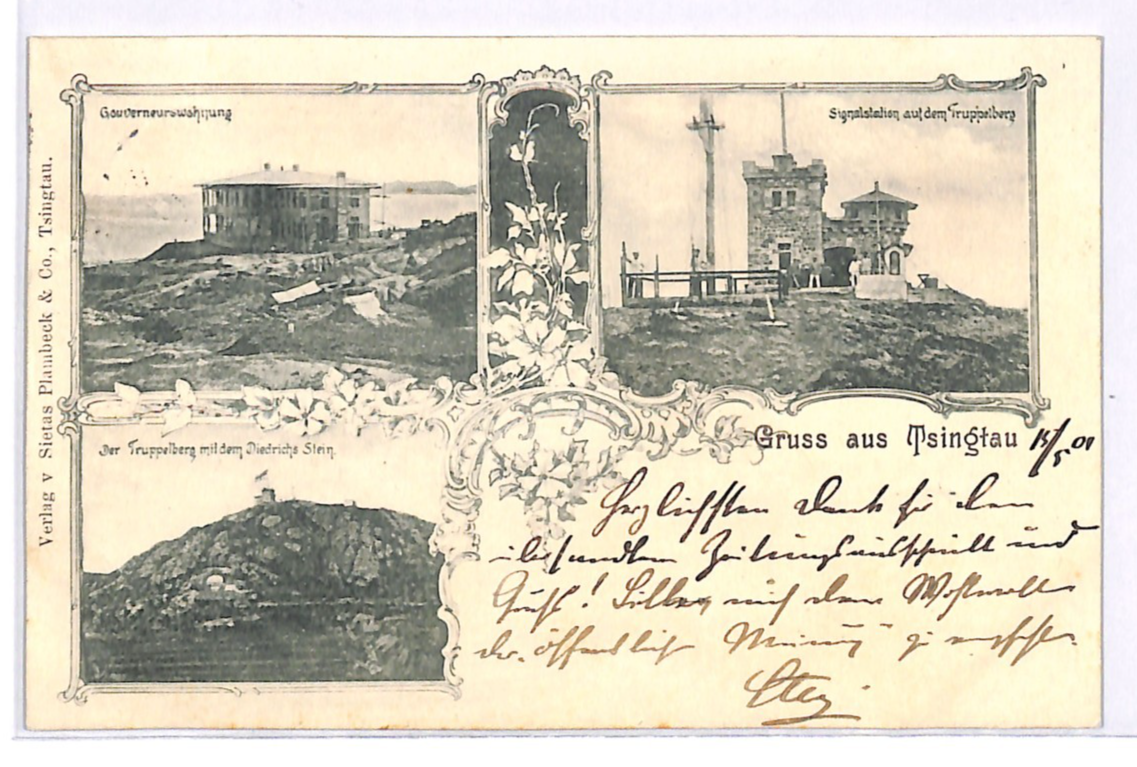 KIAUTSCHAU China *GRUSS AUS TSINGTAU* Views Postcard 1901 CDS Kiel Germany WK8