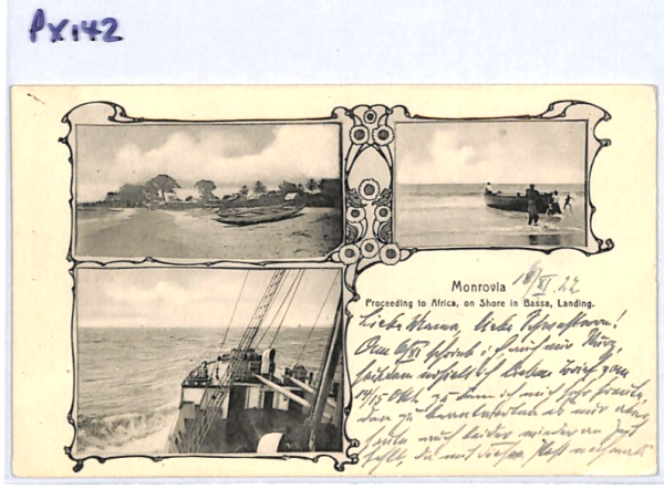 LIBERIA UPU Postcard Monrovia Boat Landing Bassa 1905 Multi-View {samwells}PX142 - Image 6
