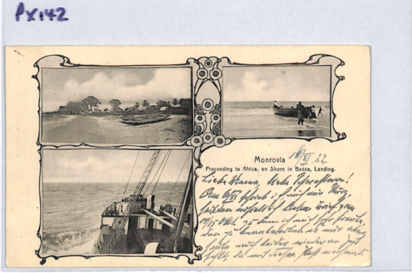 LIBERIA UPU Postcard Monrovia Boat Landing Bassa 1905 Multi-View {samwells}PX142 - Image 8