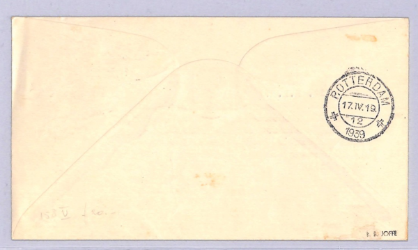 LIECHTENSTEIN Air Mail 1939 50c Cover KLM FIRST FLIGHT Rotterdam {Joffe}WT150 - Image 4