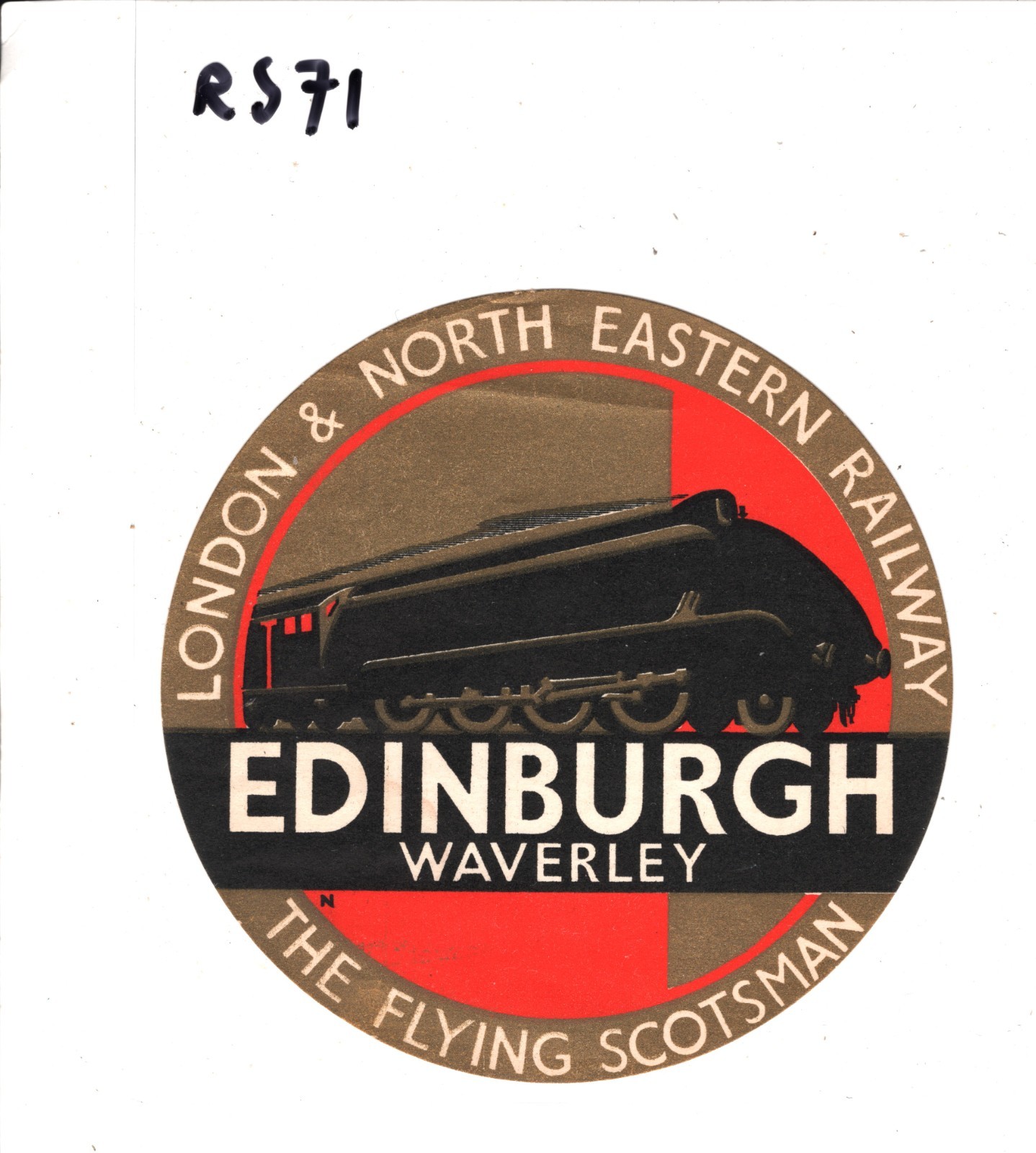 LNER KGV Label *FLYING SCOTSMAN* Edinburgh LONDON & NORTH EASTERN RAILWAY RS71 - Image 5