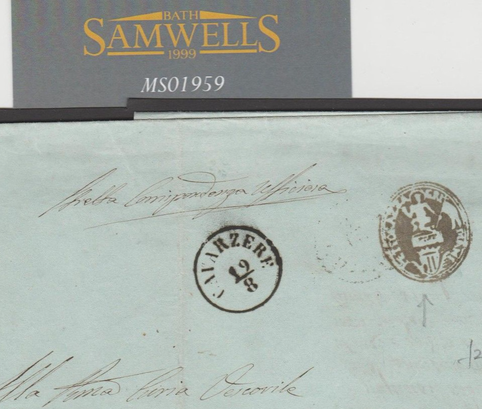 LOMBARDY-VENETO Italy OFFICIAL Cover INTAGLIO SEAL 1859 CARVARZERE Letter MS1959 - Image 3